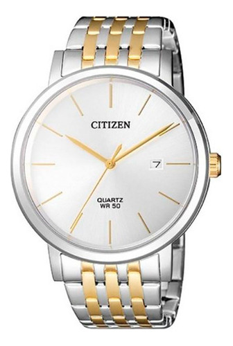 Reloj Citizen Classic Original Con Fechador Bi5074-56a Color de la correa Acero | Bicolor Color del bisel Plateado Color del fondo Blanco