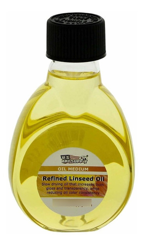 U.s. Art Supply Aceite De Linaza Refinado, Recipiente De 4.2