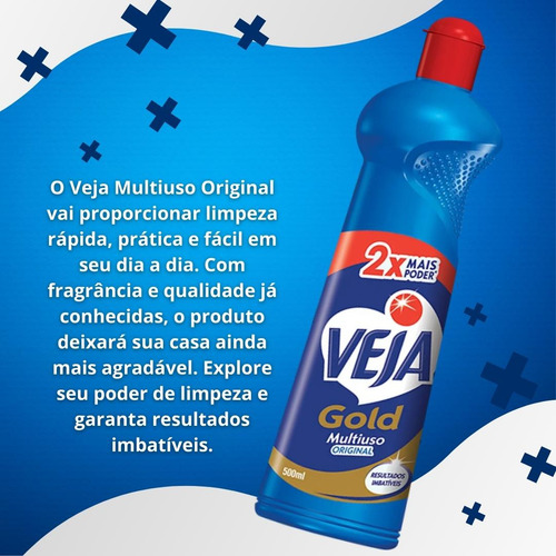 6 Unid. Limpador Multiuso Veja Gold Squeeze 500ml Original