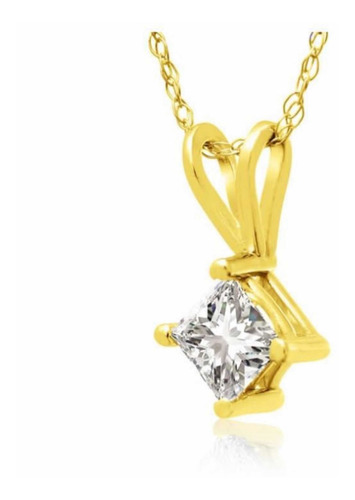 Gargantilla En Oro 14k Con Certificado De Diamante Genuino (Usado)