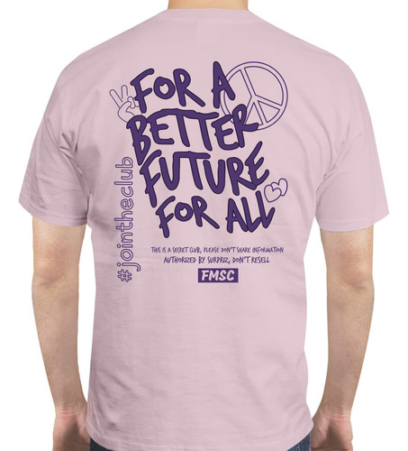 Camiseta Rosa 'for A Better Future For All' Diseño Espalda