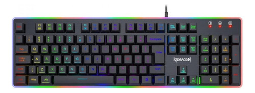 Teclado gamer Redragon Dyaus 2 K509RGB QWERTY português Brasil cor preto com luz RGB