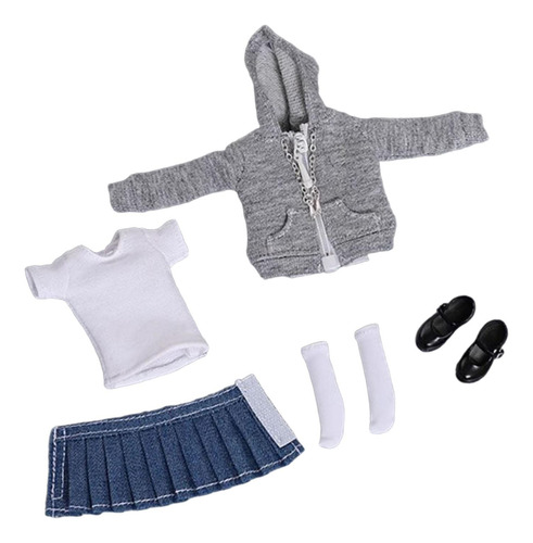 Conjunto De Ropa De Figura A Escala 1/12, Kits Abrigo Gris