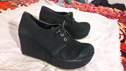 Zapatos Negros Con Plataforma Nº 40