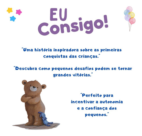 Eu Consigo! Livro Infantil - Celebrando As Primeiras Conquistas Das Crianças