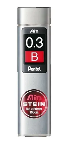 Estojo Mina Grafite Pentel Ain Stein 0.3mm B Com 15 Unidades
