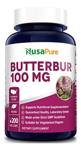 Extracto De Petasita Nusapure 100 Mg 200 Cápsulas Vegetales