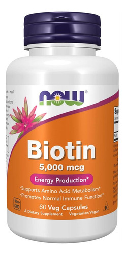 Biotin - Now - 5000mcg - 60 Cap