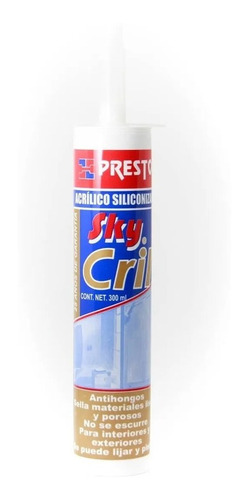 Sellador Sky Cril Acrilico Sil. Blanco 300m Presto 20 Pz