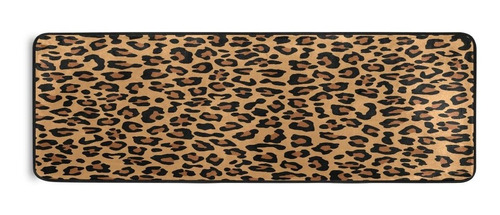 Elegante Alfombra Pasillo Estampado Leopardo Goma 24 X