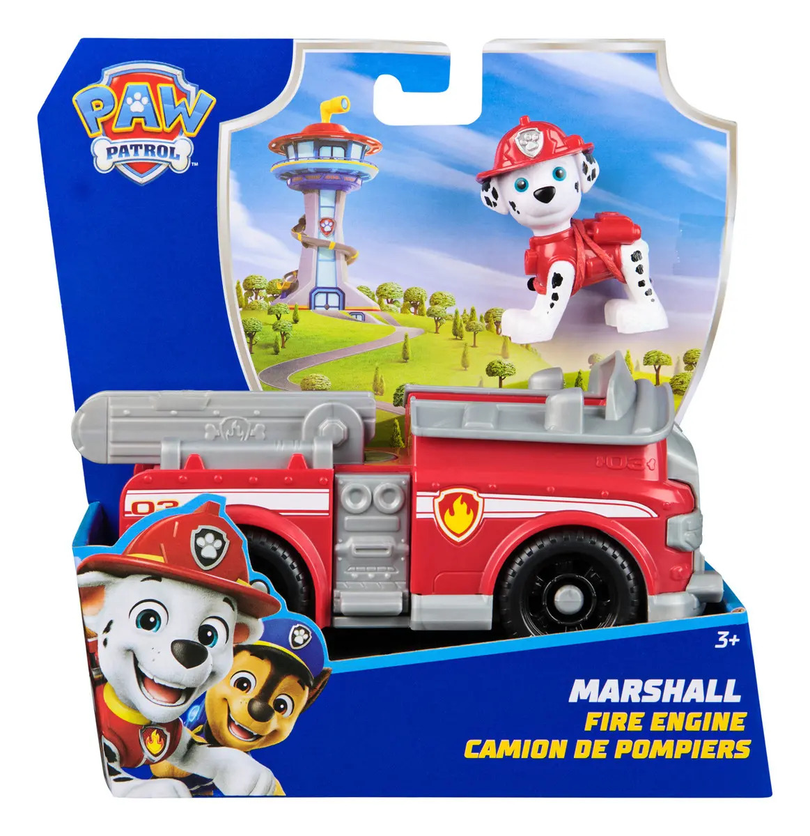 Veículo sustentável Marshall com figura de patrulha canina