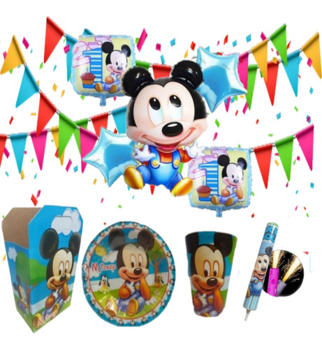 Mickey Bebé Artículos Fiesta Paquete 10 Niños Vaso Plato