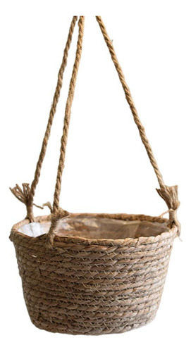 . De Maceta Colgante Tejida Con Cola De Natural, Maceta De