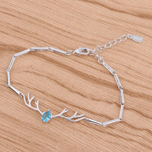 Brazalete De Asta De Ciervo De Plata Brazalete De Azul