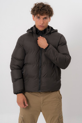 Campera Puffer Con Piel Interior Para Invierno Hombre