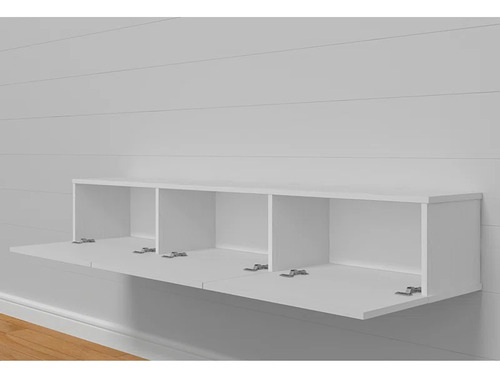 Rack Tv Calima 1.40 Flotante Moderno Y Funcional Hasta 60pul Blanco