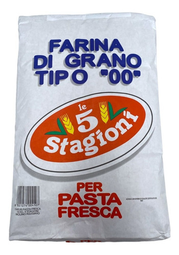 Harina 00 Para Pasta Fresca, Le 5 Stagioni, 10 Kg 