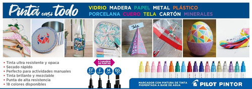 Imagen 3 de 10 de Pack X 3 Marcadores Artísticos Pilot Pintor Trazo 1,4 Mm