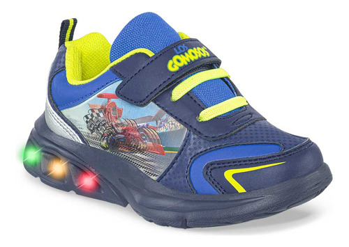 Tenis Con Luces Raceto Azul Para Niño Los Gomosos