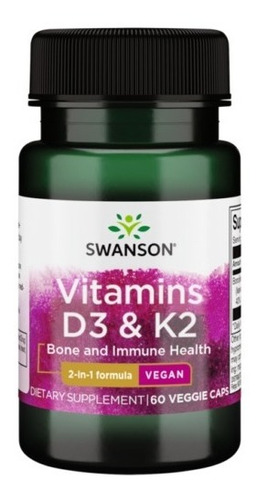 Vitamina K2 Mk7 75 Mcg / D3 2000 Iu X 60 Vegan Cap - Swanson