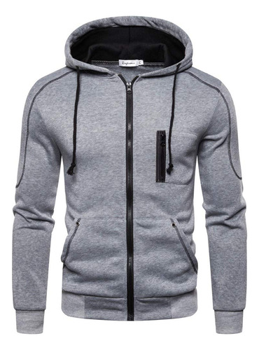 Sudadera Capucha Para Hombre Manga Larga Cremallera