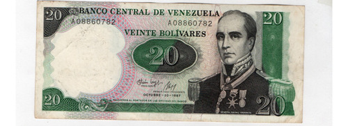 Venezuela 20 Bolivares 1987