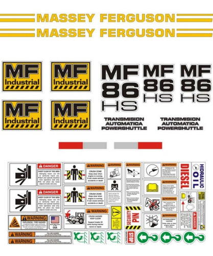 Kit De Calcomanías Para Massey Ferguson 86hs Retro