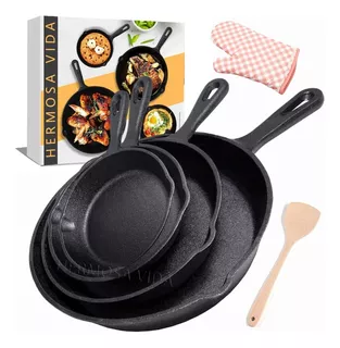 4pcs Sartenes De Hierro Fundido Skillet Set De Sartenes