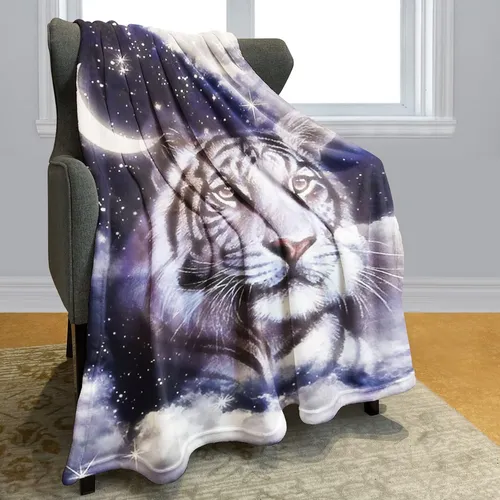 . Manta De Tigre Blanco, Cálida, Colcha De Felpa Borrosa,