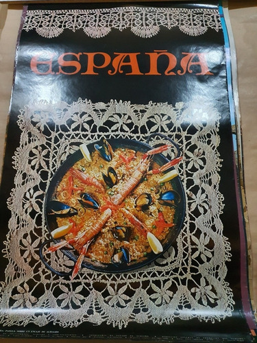 Antiguo Afiche Turistico Original-españa- Paella-a86