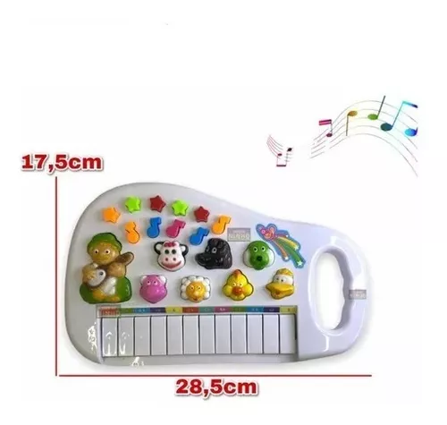 Pianinho Teclado Musical Infantil Som Luz Fazendinha Animais