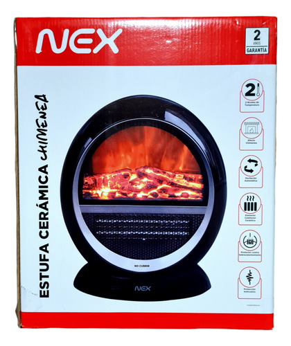 Estufa Ceramica Estilo Chimenea 2 Niveles Oscilacion 1500w