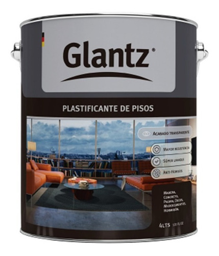 Plastificante Al Agua Glantz Para Pisos 4 Litros Todo Barato