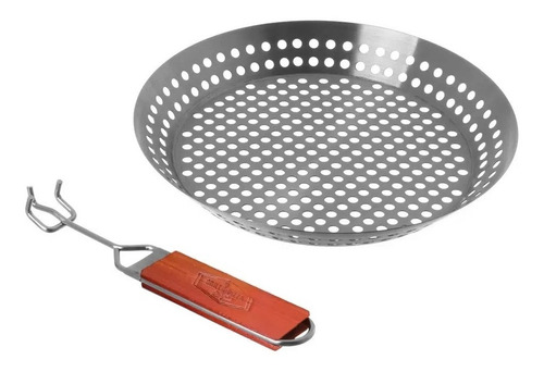 Frigideira Panela Grill Inox Gourmet Churrasqueira Perfurada