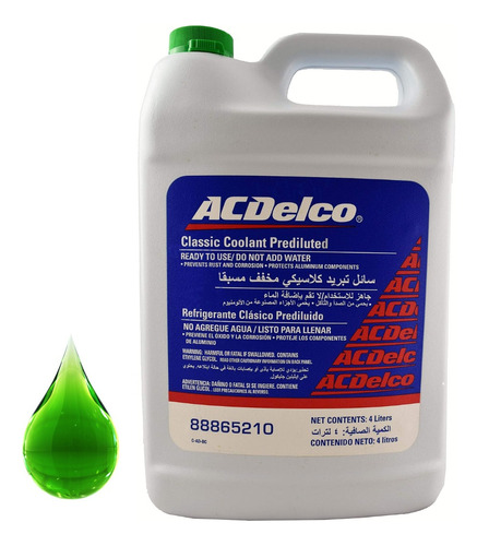 Refrigerante Verde Acdelco 33/67 4 Litros Made In Usa