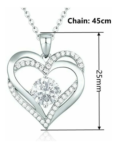 Imagen 2 de 5 de Cadena Acero Quirurgico Corazon Color Plata Colgante Collar