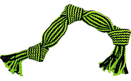 Jolly Pets Knot-n-chew 3 Knot Squeaker Verde/negro Grande/x 