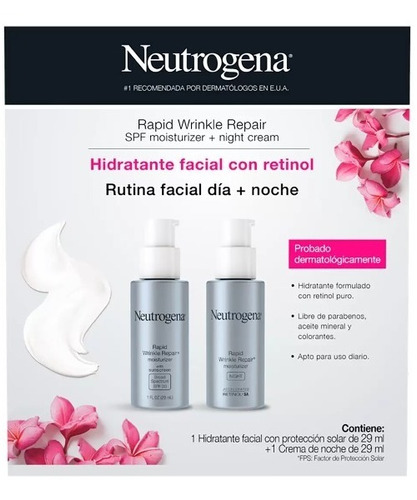 Neutrogena Hidratante Facial + Crema De Noche Con Retinol