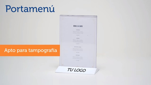 Imagen 4 de 5 de Porta Menú De Acrílico Transparente 13x18 Pack X 5 Unidades