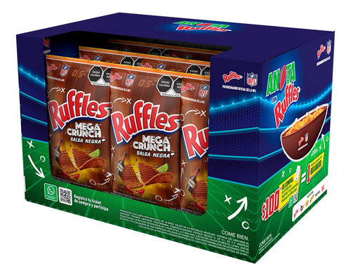 Ruffle Mega Crunch Salsa Negra Nfl 184g