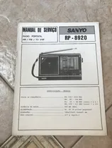 Comprar Manual De Serviço Sanyo Radio Portatil Am\u002Ffm\u002Ftv Rp-8920