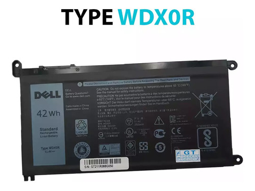 Bateria Dell Wdx0r 15 5538 5565 5567 5568 5570 5578 7560 577