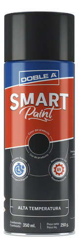 Pintura En Aerosol Alta Temperatura Negro Doble A 350ml 