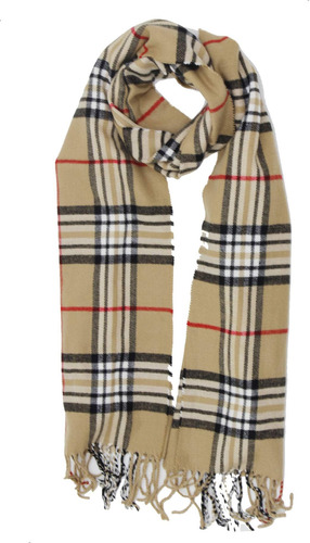 Cirrus Soft Feel Plaid Check Y Bufanda De Invierno Sólida (c