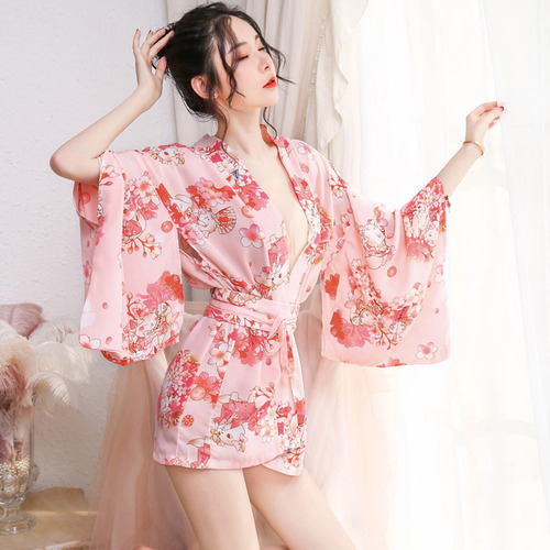Bata De Baño Con Estampado Floral En A Para Mujer, Conjunto