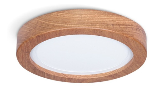 Plafon Panel Led Circular Madera Maciza Roble Nordico 