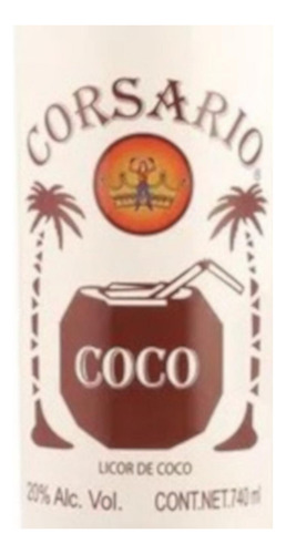 Pack De 4 Licor Corsario Coco 740 Ml
