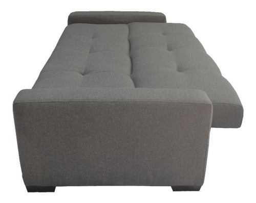 Sofa Cama Sofacama Futon Sillon Sala Mobleco Color Gris Oscuro Diseño De La Tela Loneta