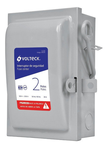 Interruptor Seguridad 2 Polos, 30 Amp Volteck, 46020 Gris