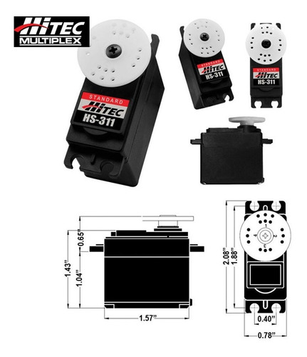 Imagen 3 de 3 de Servo Hitec Hs-311 Standard